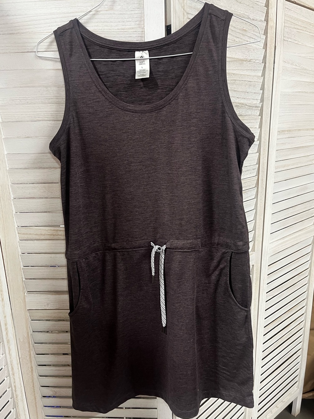 Member’s Mark Dusty Plum Sleeveless Drawstring Pocket Dress Size Large